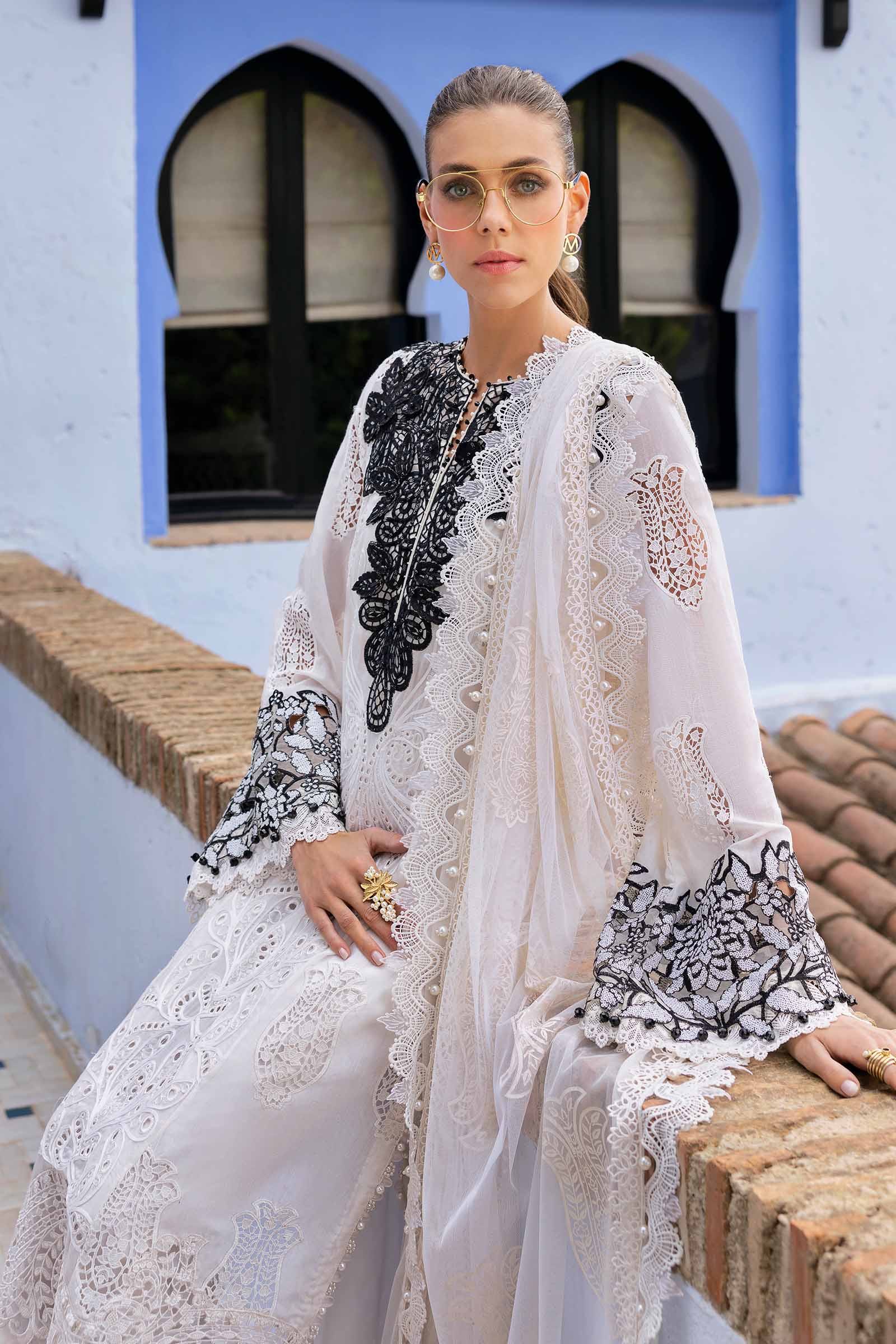 3 Piece Unstitched Embroidered Paper Cotton Suit | D-2505-A - Image 5