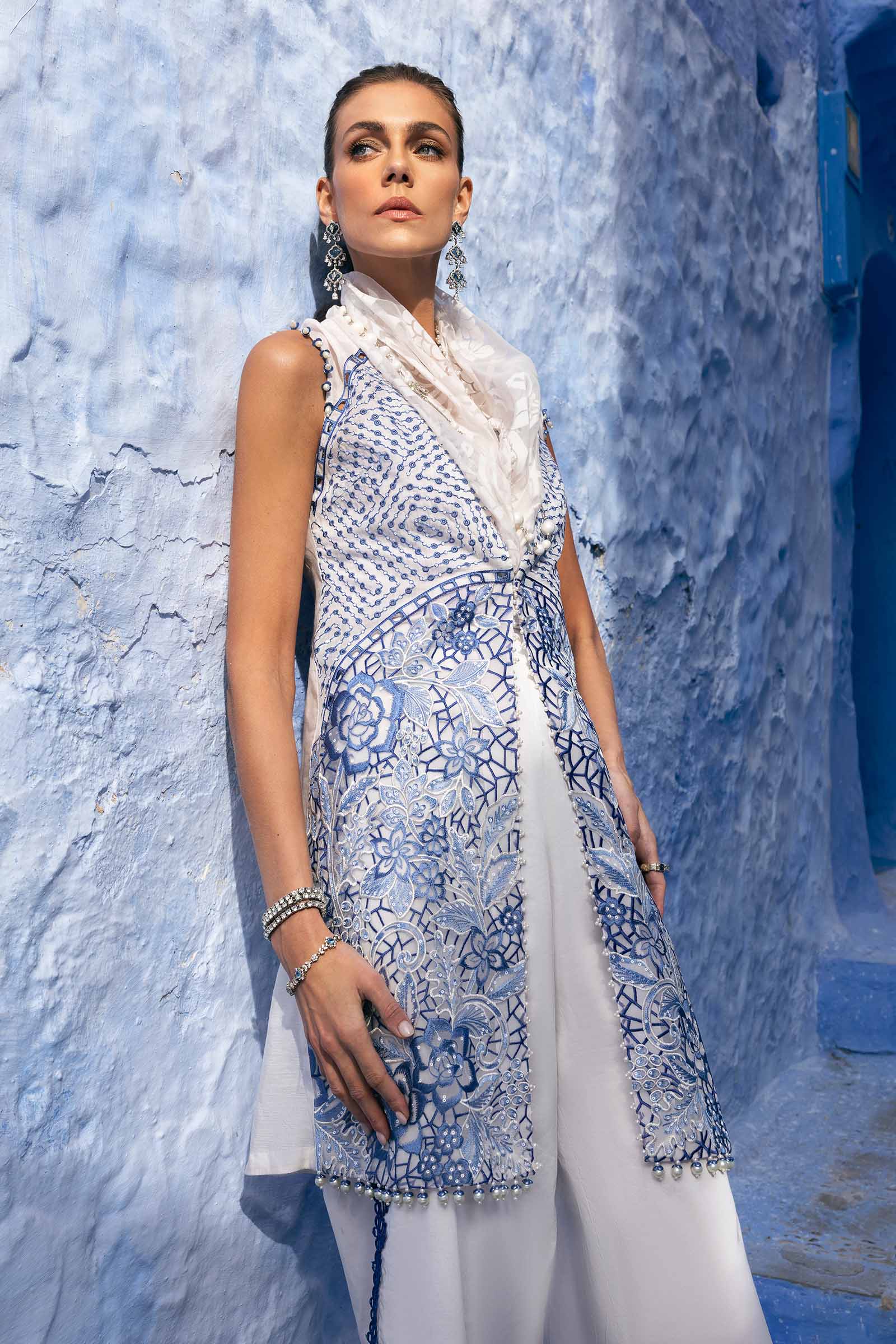 3 Piece Unstitched Embroidered Paper Cotton Suit | D-2510-A - Image 5