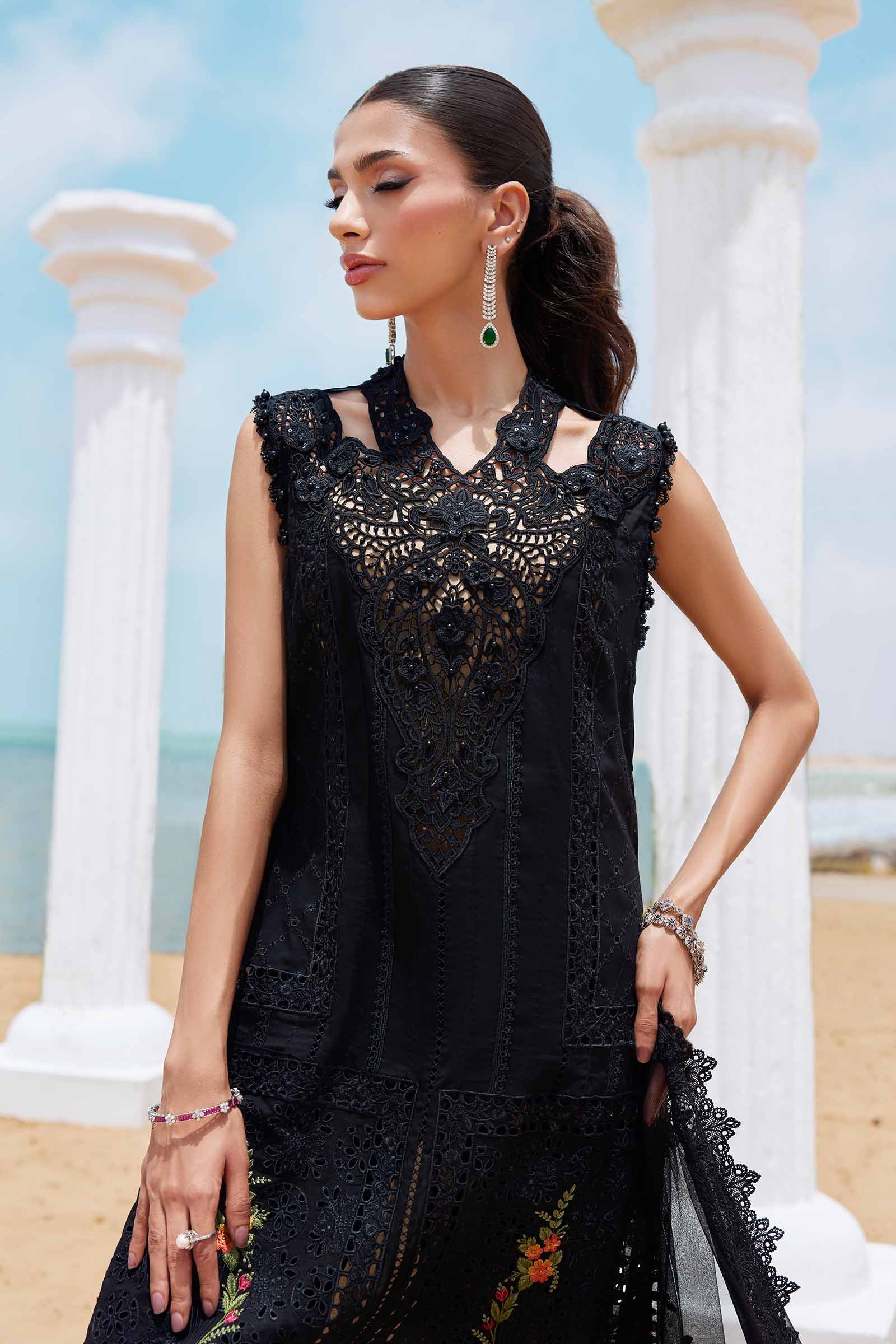 3 Piece Unstitched Embroidered Lawn Suit | EID LAWN-25-01 - Image 4
