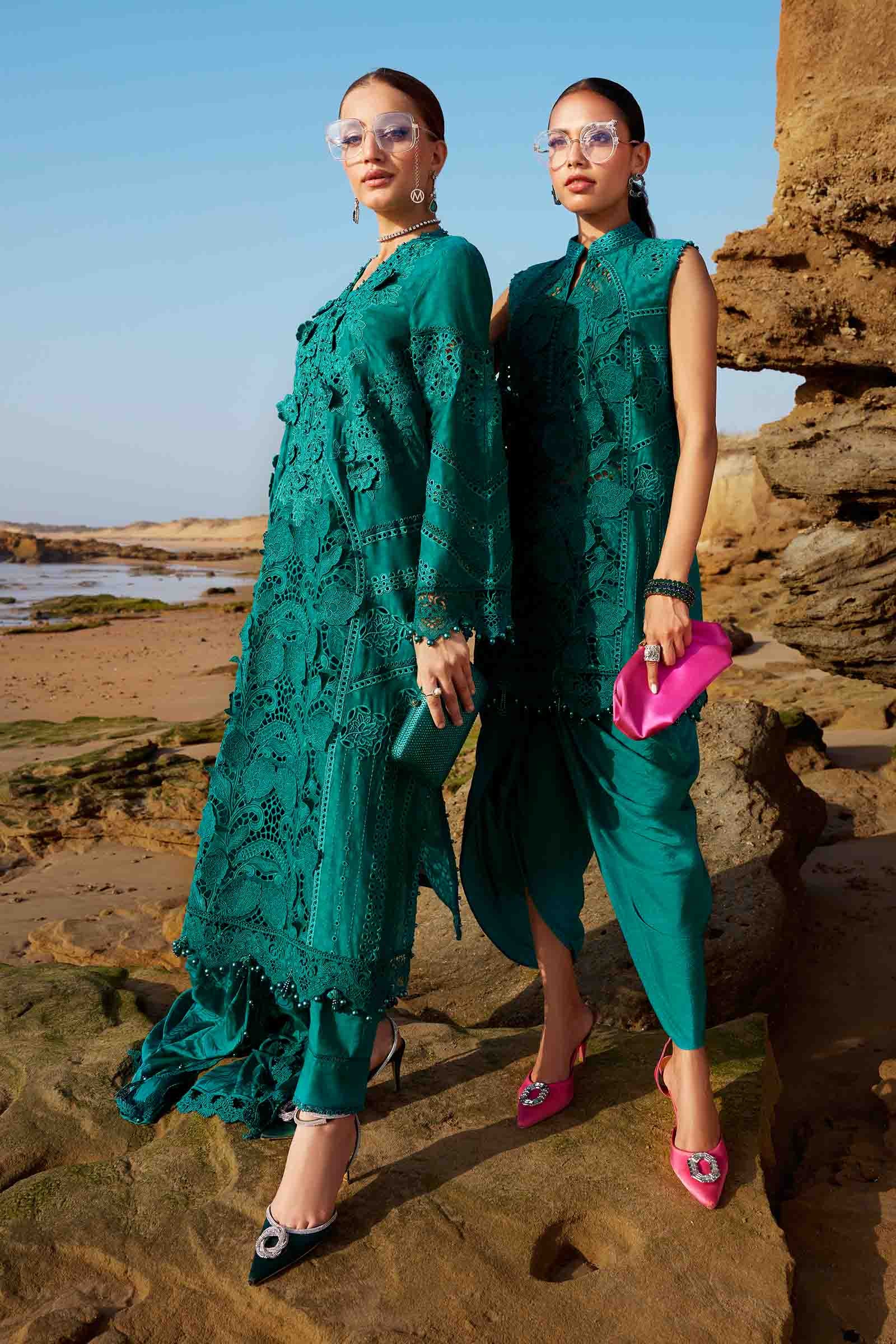 3 Piece Unstitched Embroidered Organza Lawn Suit | EID LAWN-25-05 - Image 6