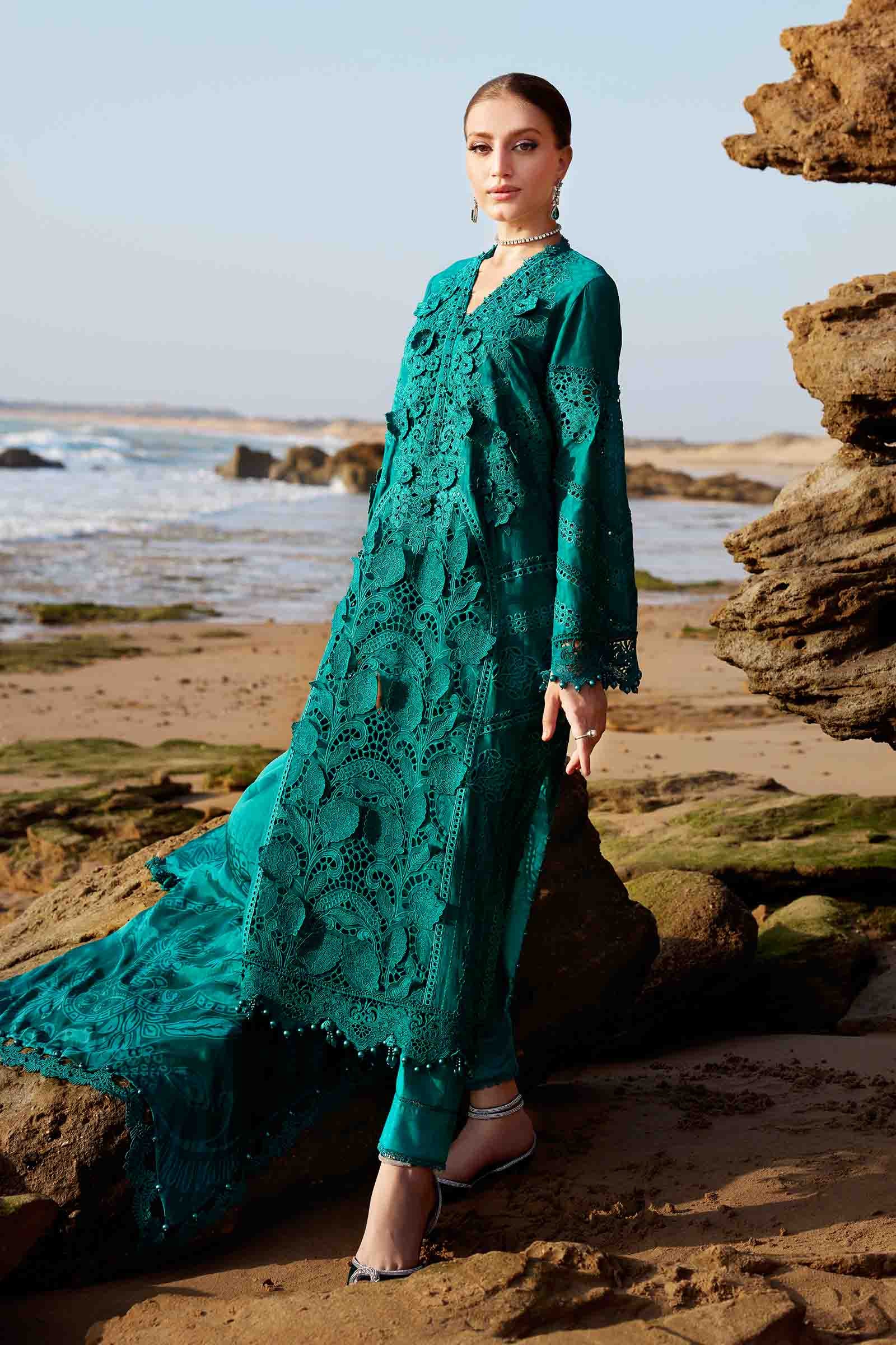3 Piece Unstitched Embroidered Organza Lawn Suit | EID LAWN-25-05 - Image 8