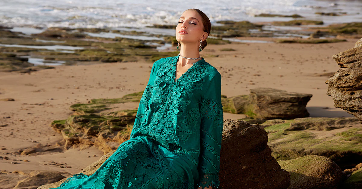 3 Piece Unstitched Embroidered Organza Lawn Suit | EID LAWN-25-05 - Image 9