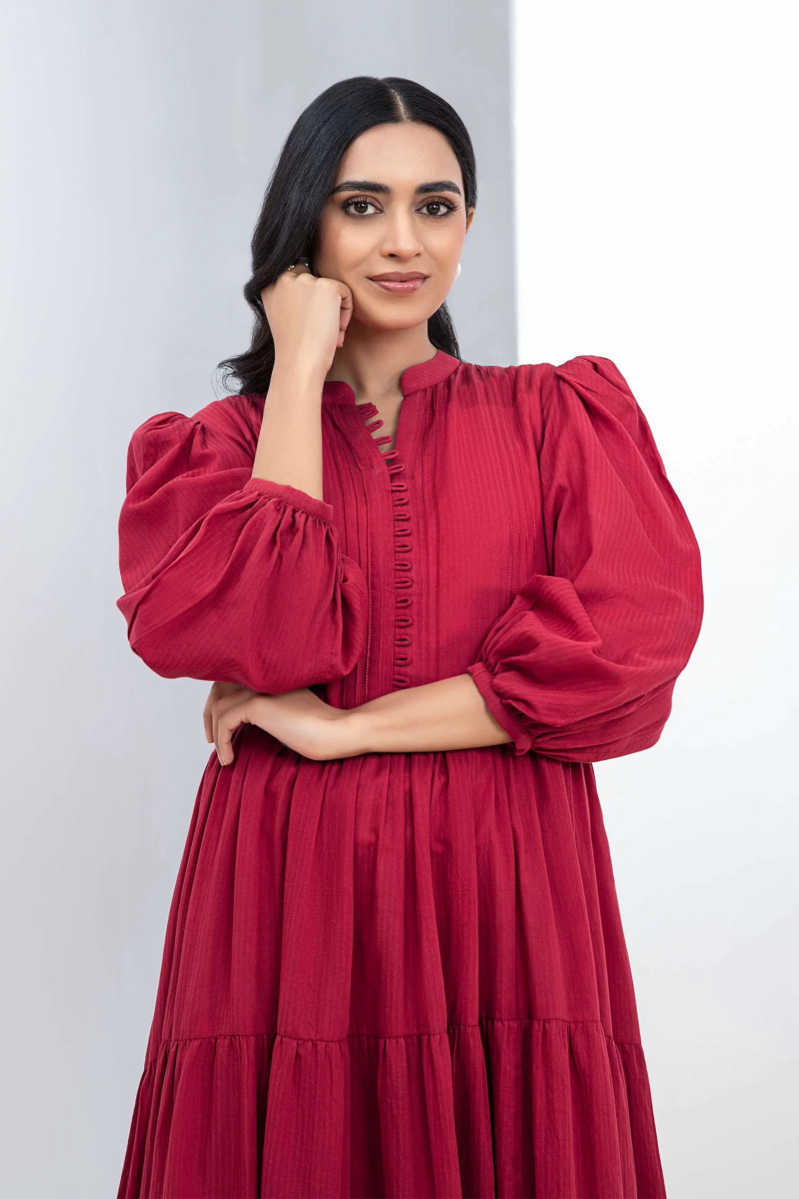 Dyed Dobby Lawn Dress - Image 3