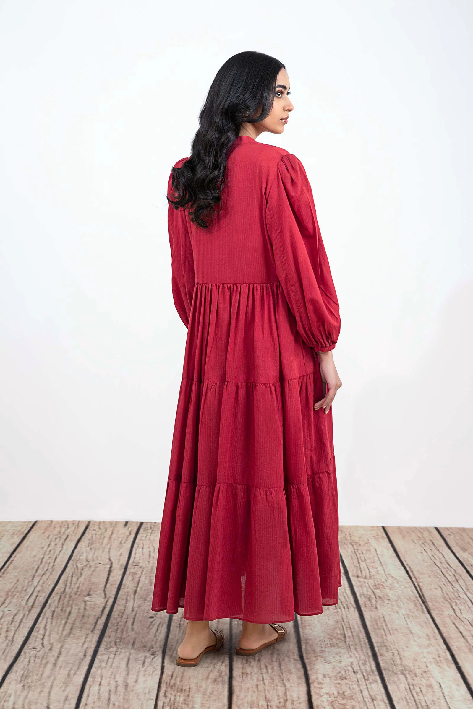 Dyed Dobby Lawn Dress - Image 4