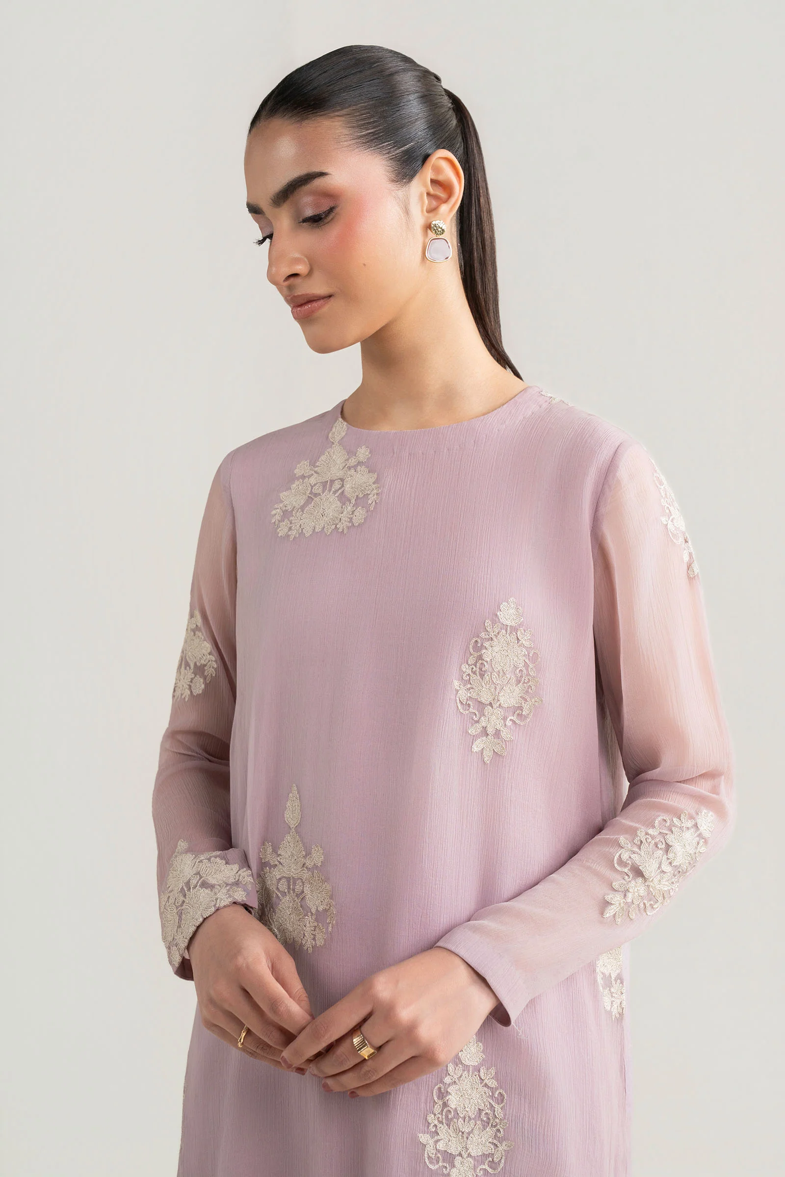 2 Pc Embroidered Chiffon Suit - Image 4