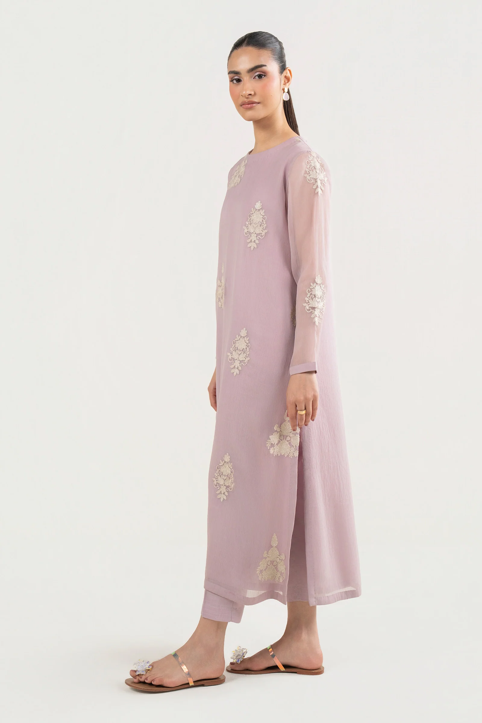 2 Pc Embroidered Chiffon Suit - Image 5