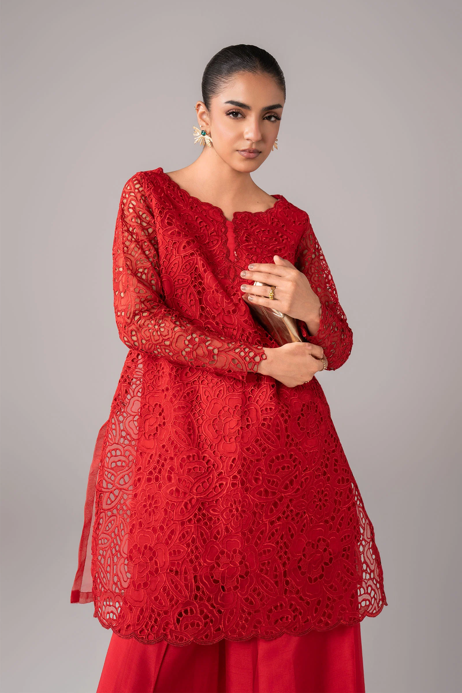 2 Pc Embroidered Organza Suit - Image 4