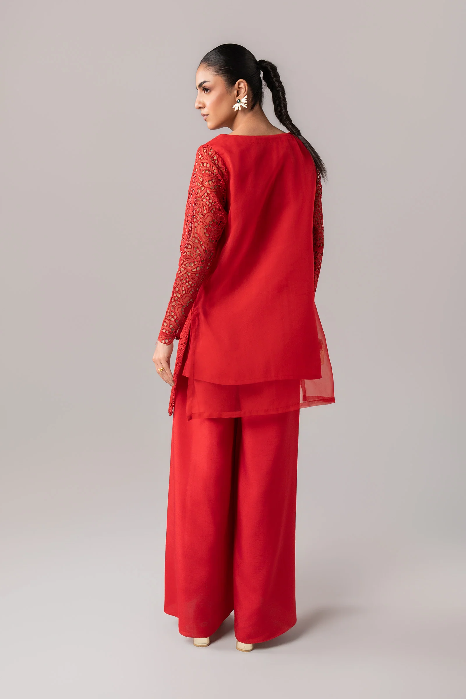 2 Pc Embroidered Organza Suit - Image 8