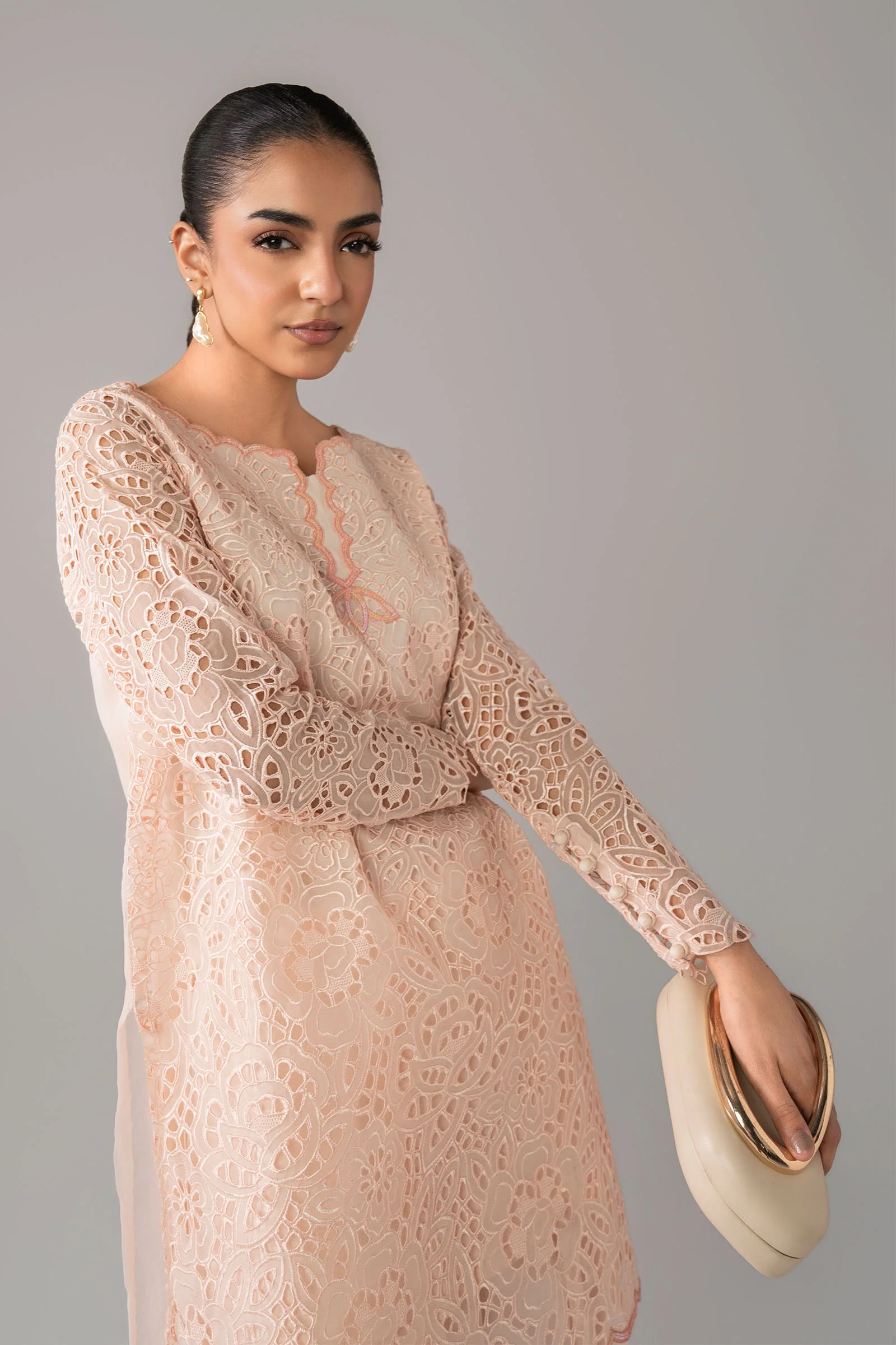 2 Pc Embroidered Organza Suit - Image 5