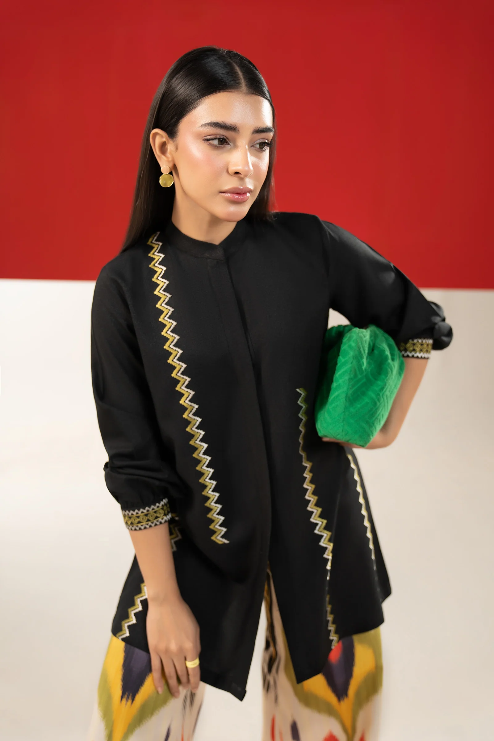 2 Pc Embroidered Karandi Suit - Image 3