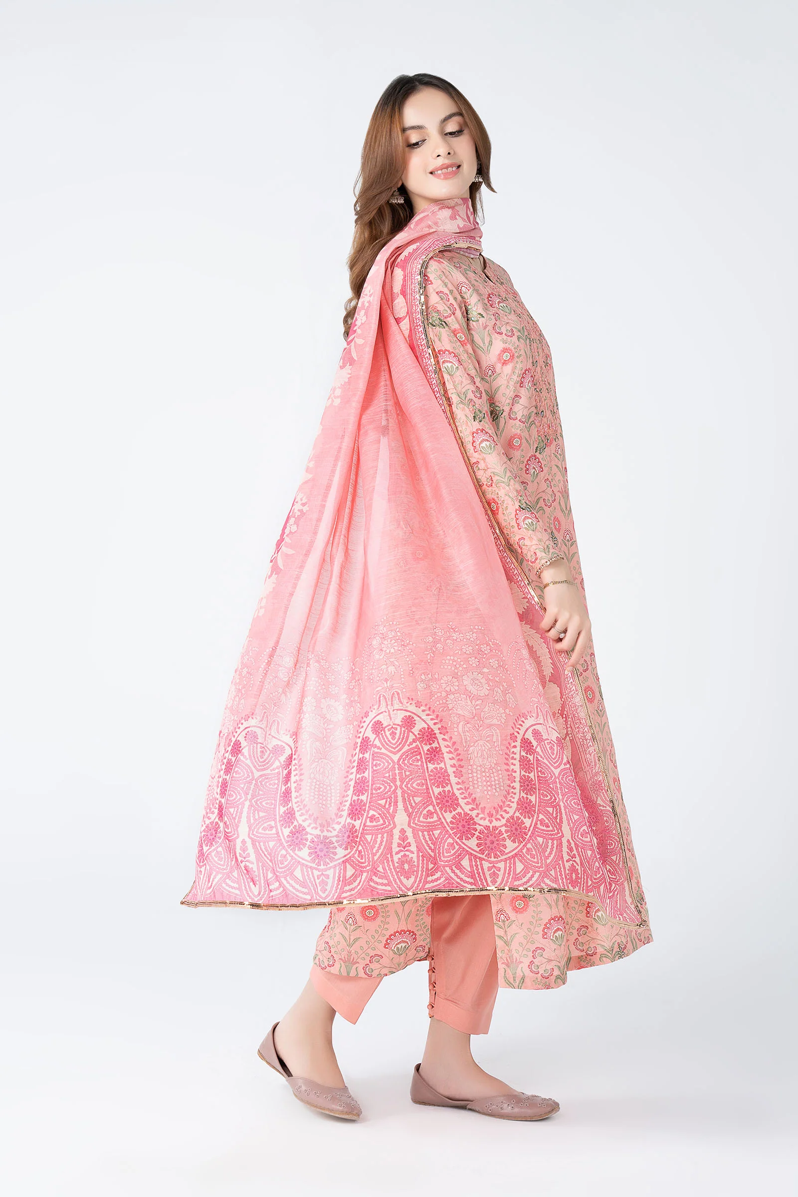 3 Pc Embroidered Dobby Lurex Suit - Image 6
