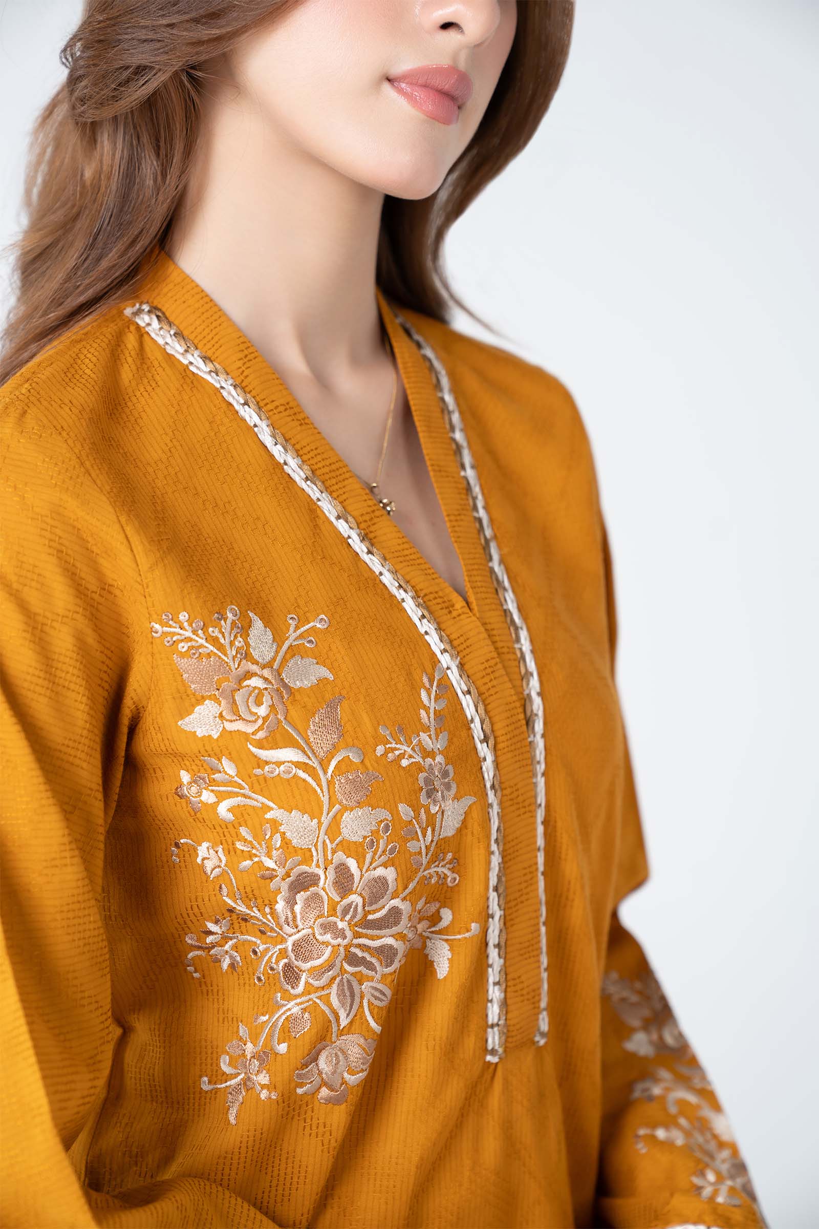 Embroidered Embossed Wavy Texture Shirt - Image 3