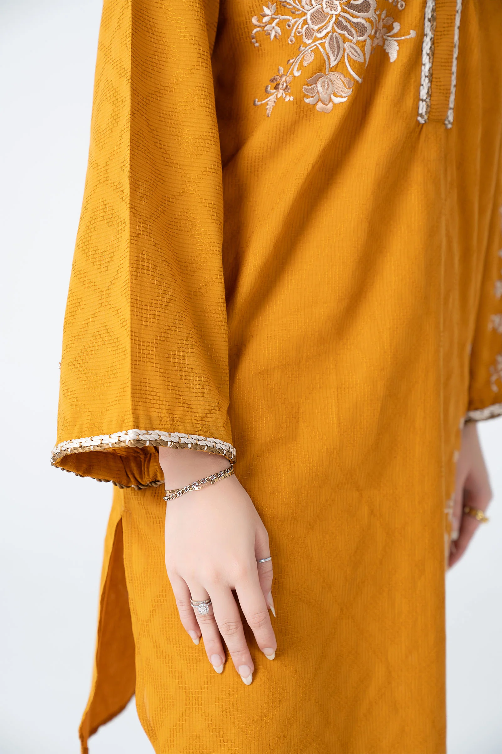 Embroidered Embossed Wavy Texture Shirt - Image 4