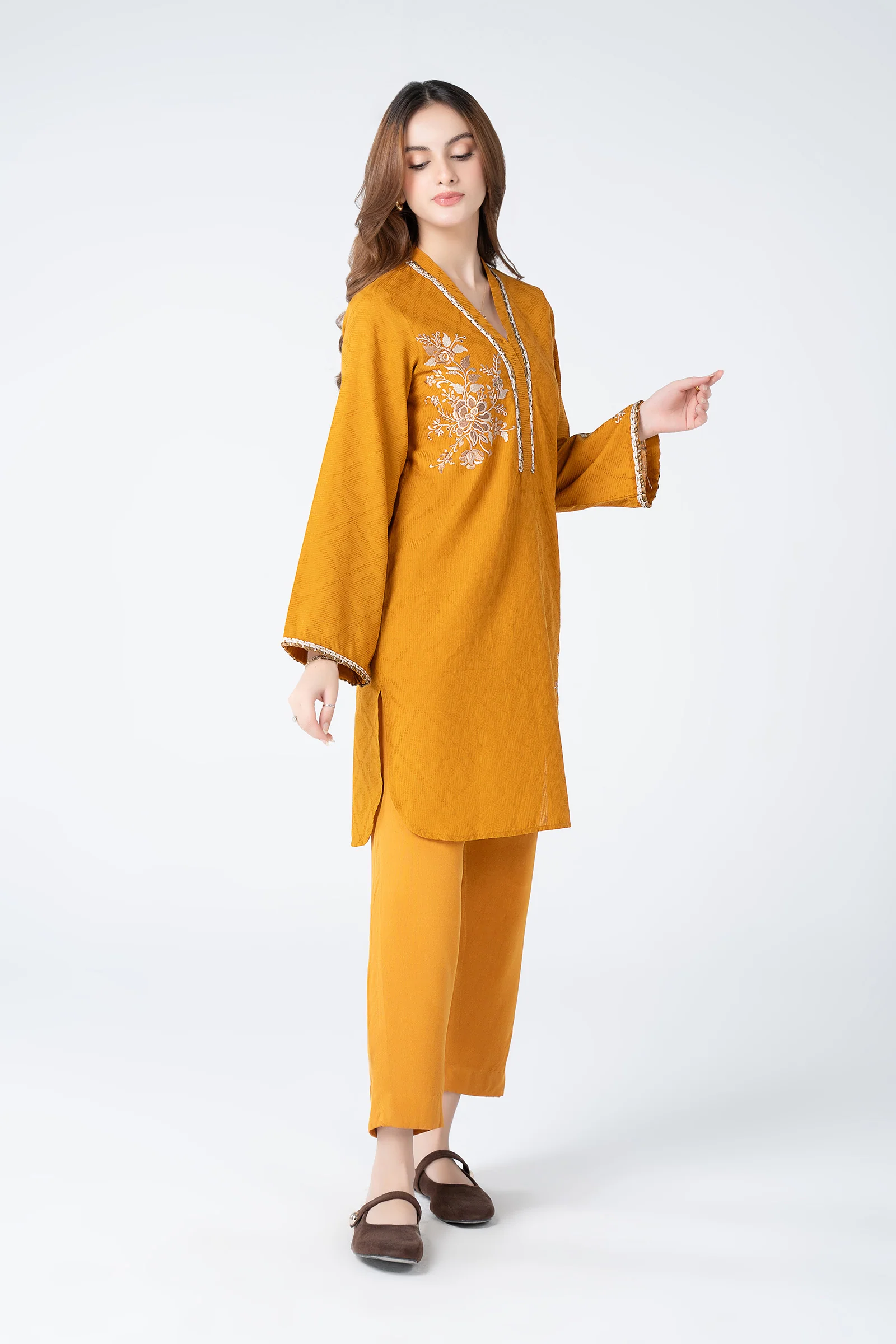 Embroidered Embossed Wavy Texture Shirt - Image 5