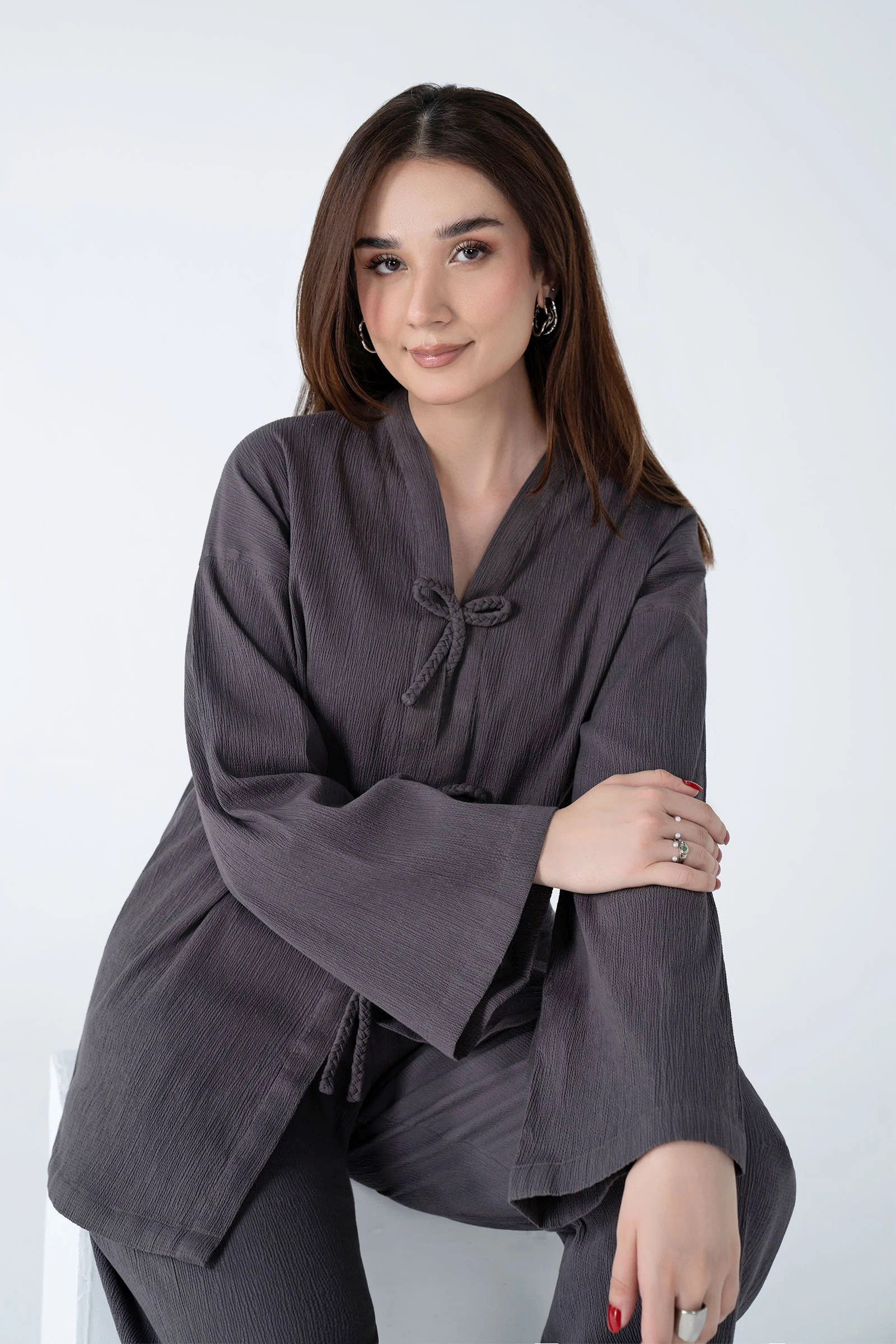 2 Pc Dyed Seer Sucker Suit - Image 3