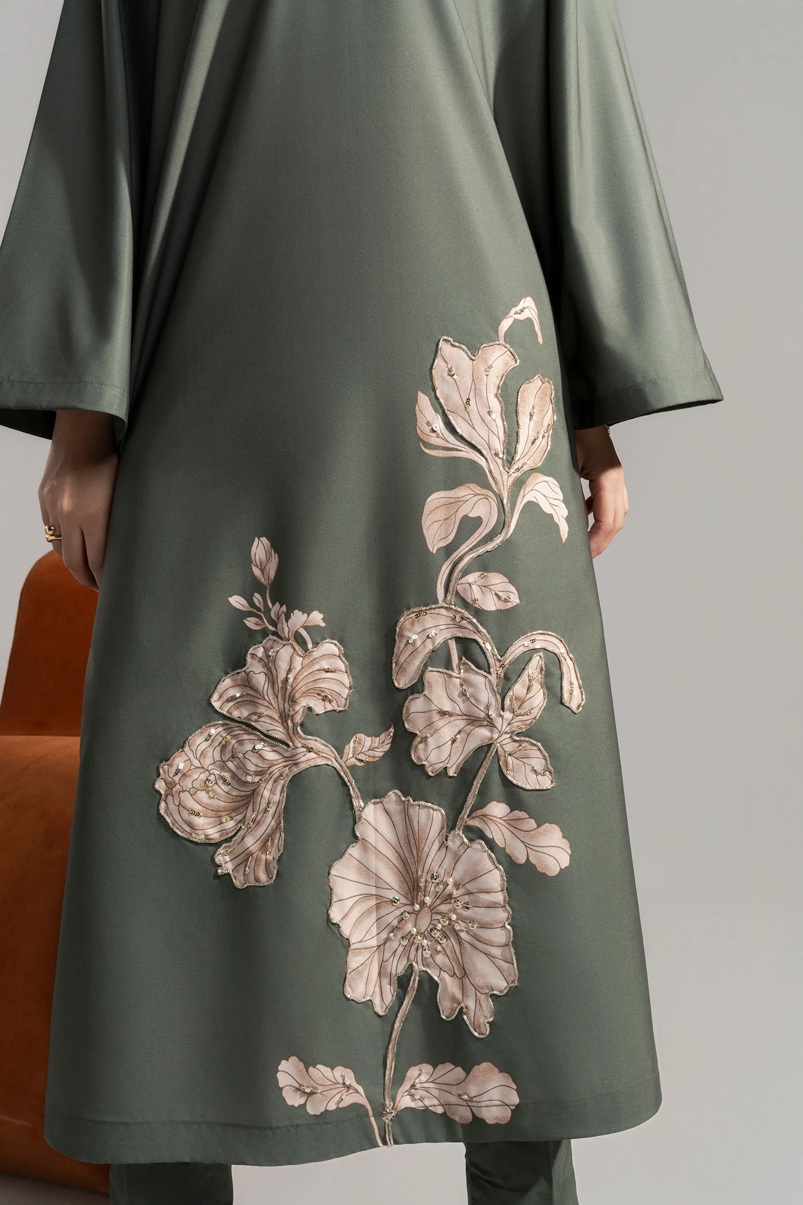 2 Pc Printed Raw Silk Suit - Image 4