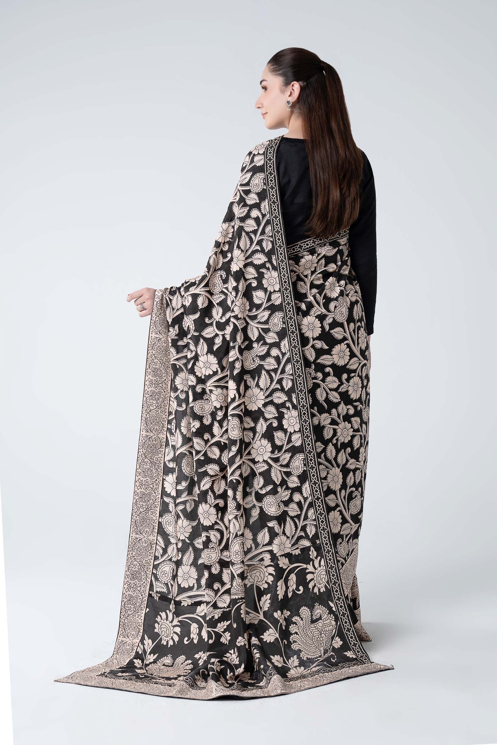 Printed Raw Silk Saree - Image 6