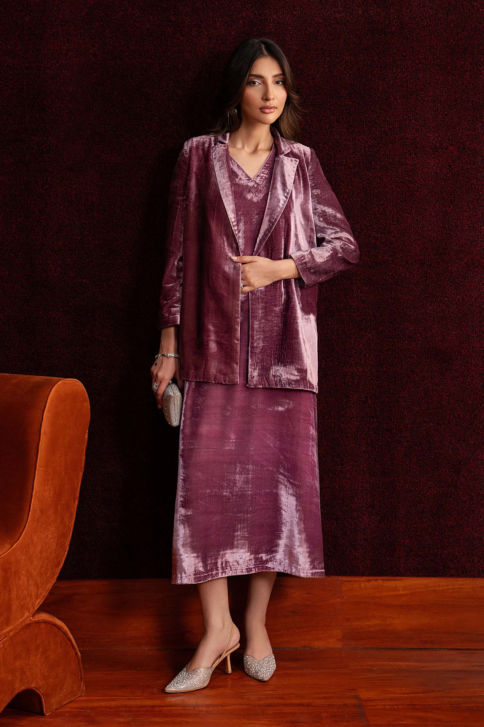 2 Pc Dyed Velvet Suit - Image 3