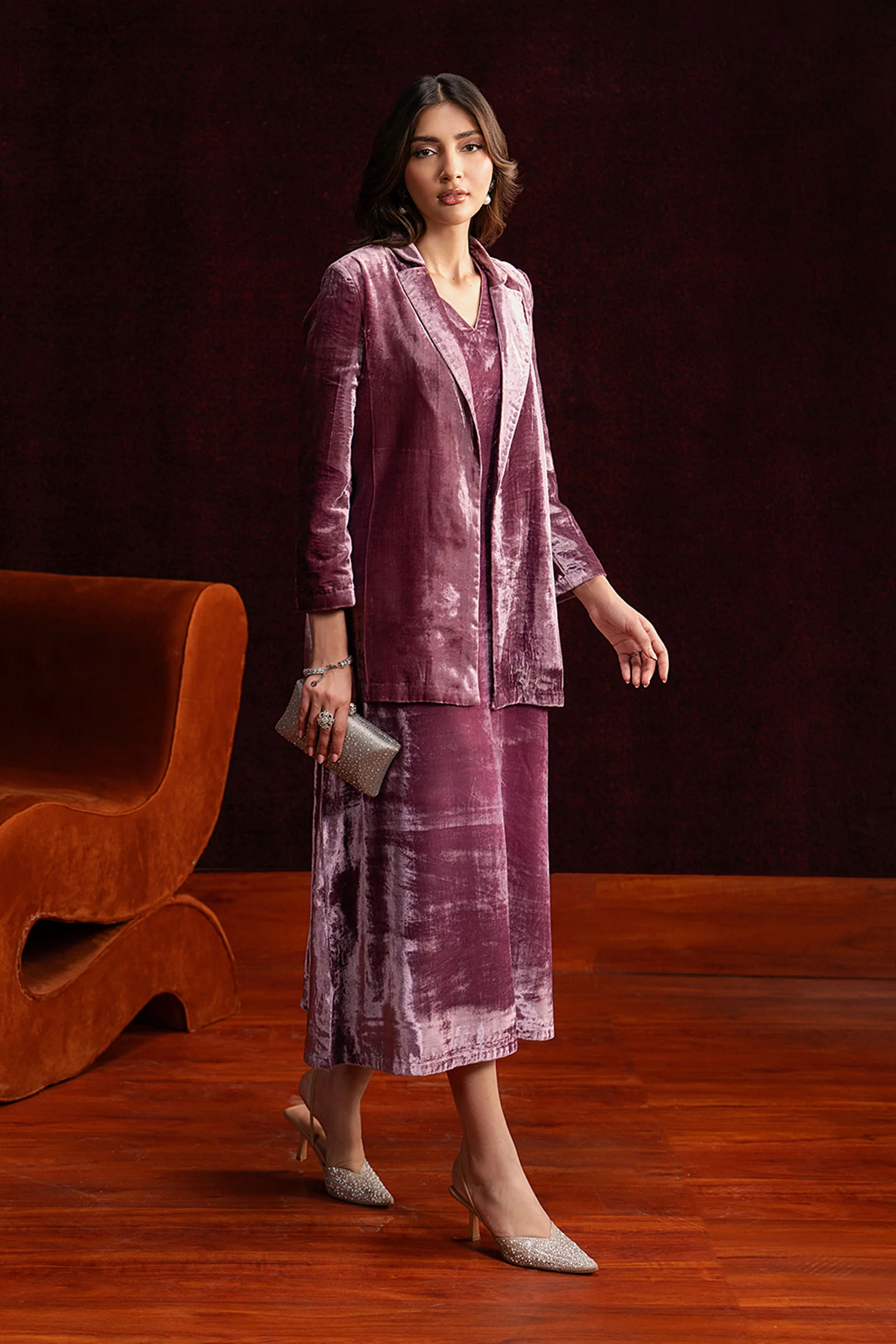 2 Pc Dyed Velvet Suit - Image 4