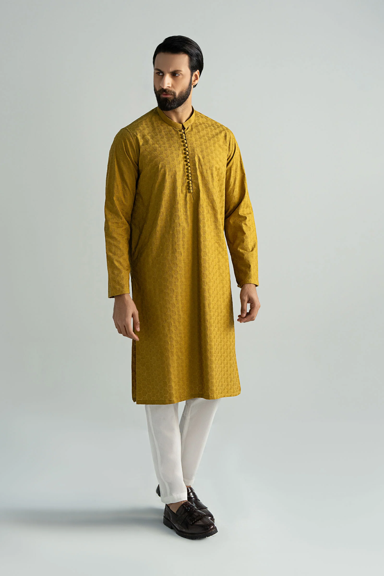 Embroidered Cotton Kurta - Image 5