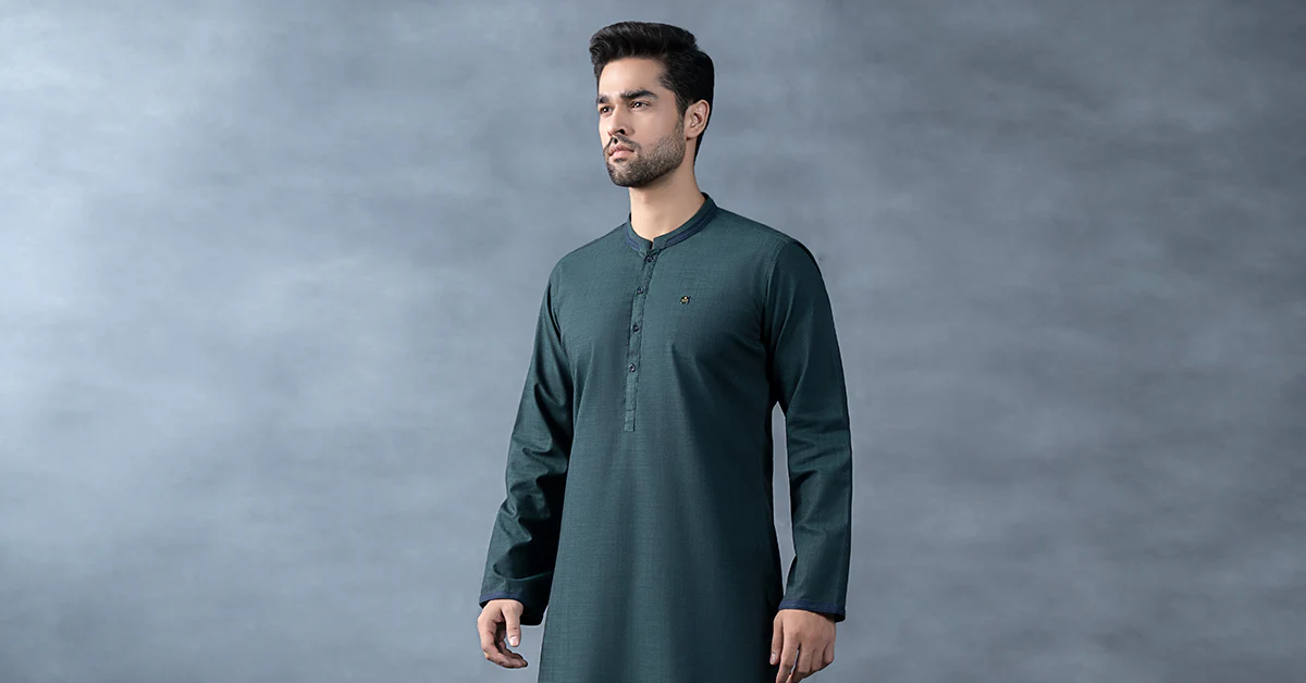 Nova Yarn Dyed Khaddar Kurta - Image 7