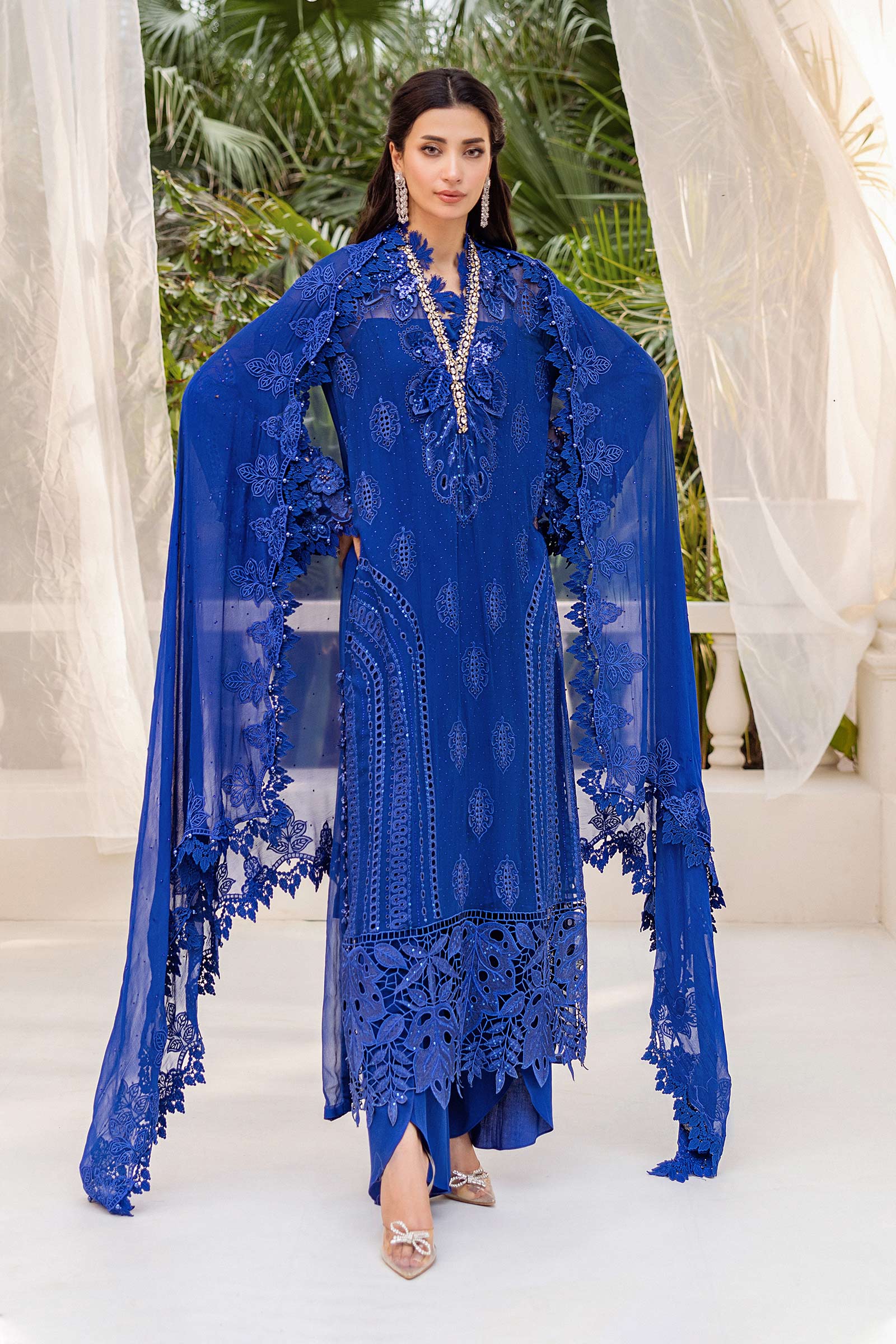 3 Piece Unstitched Embroidered Chiffon Suit | MPC-25-103 - Image 11