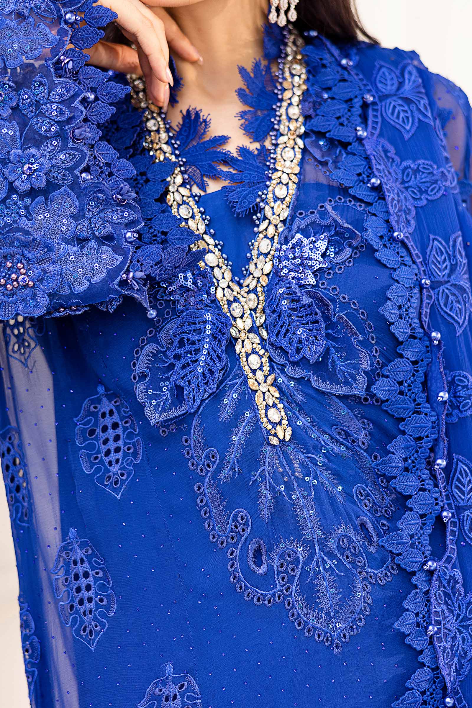 3 Piece Unstitched Embroidered Chiffon Suit | MPC-25-103 - Image 6