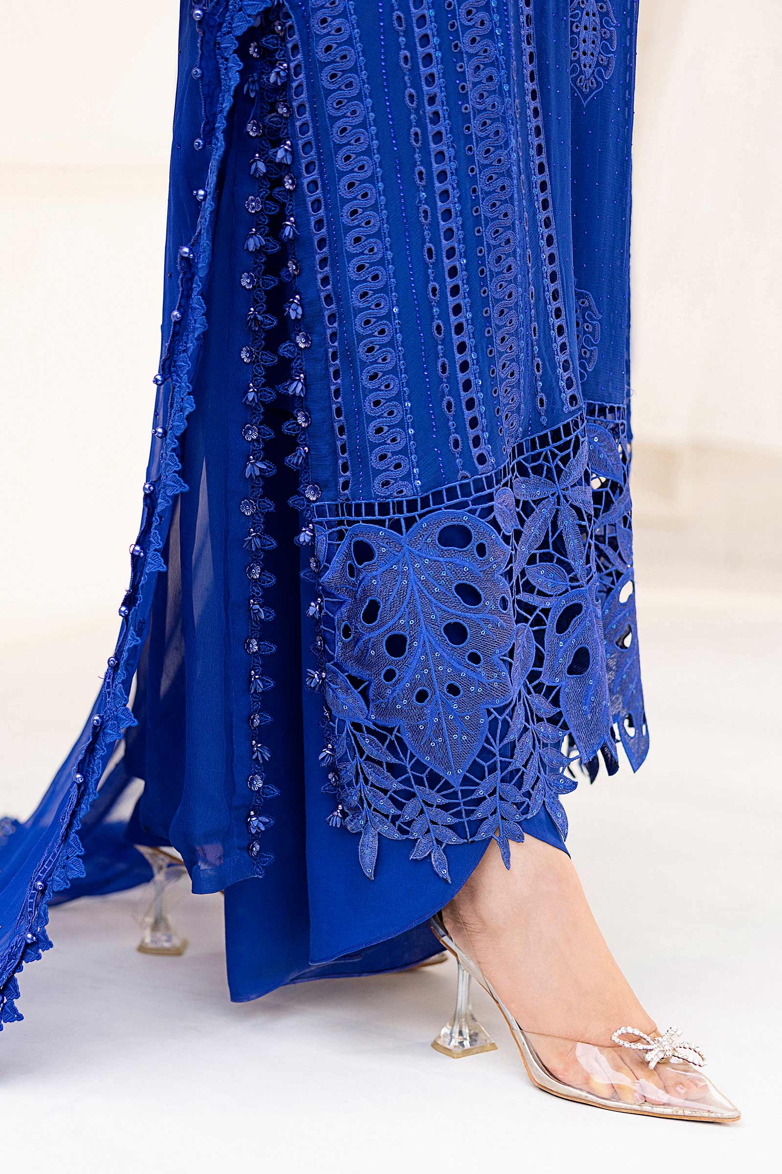 3 Piece Unstitched Embroidered Chiffon Suit | MPC-25-103 - Image 7