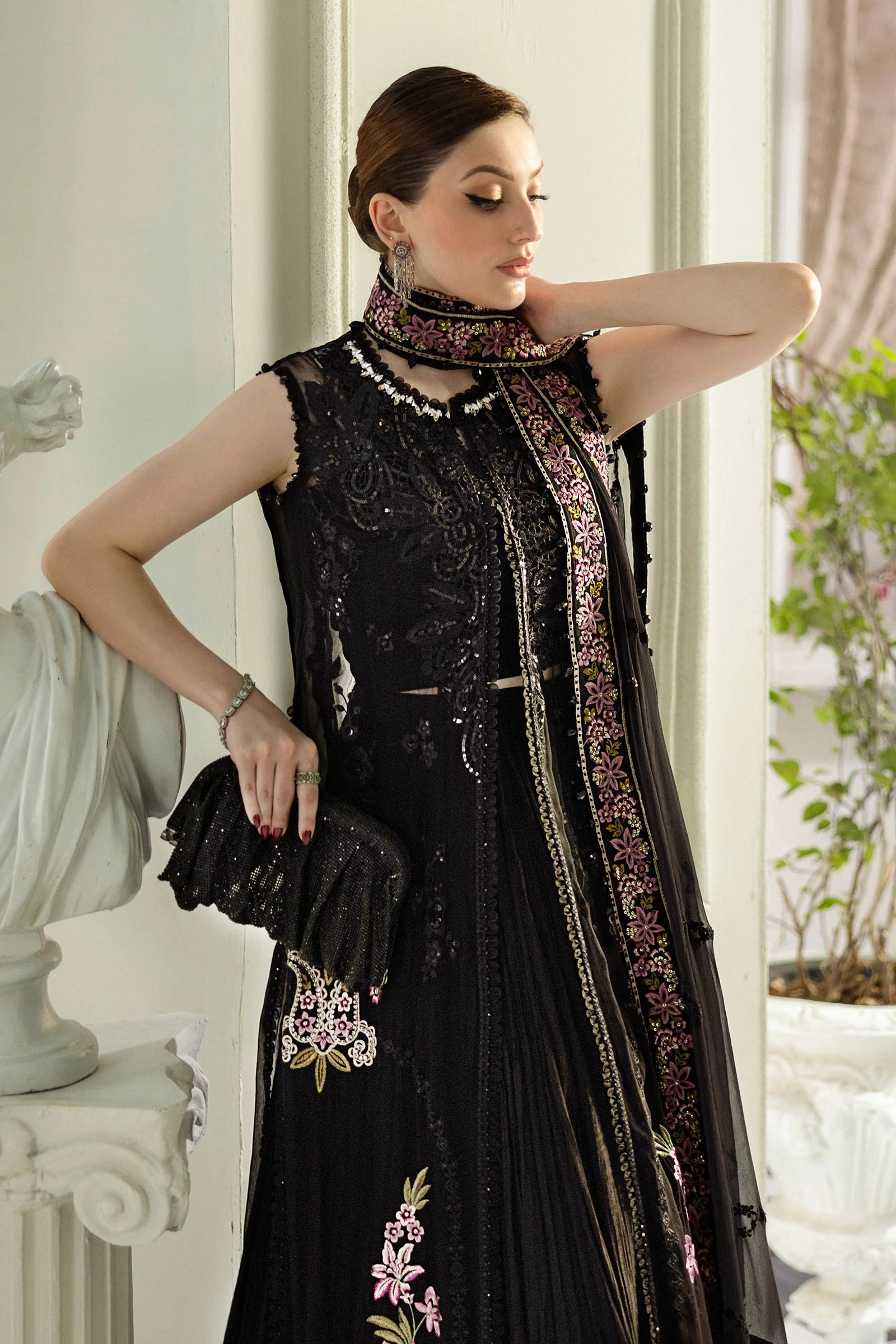 3 Piece Unstitched Embroidered Chiffon Suit | MPC-25-104 - Image 8