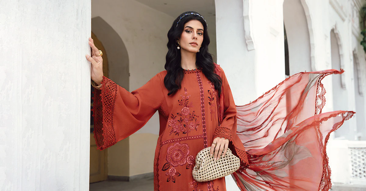 3 Piece Unstitched Embroidered Cambric Suit | MPT-2701-B - Image 6